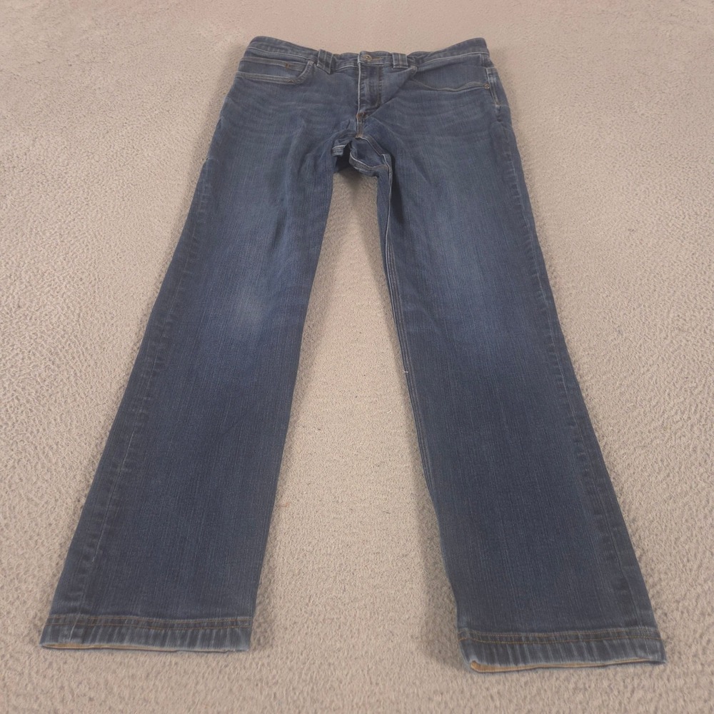 Duluth Trading Co Jeans Mens 34x32 Blue Slim Ballroom Double Flex Slim Stretch